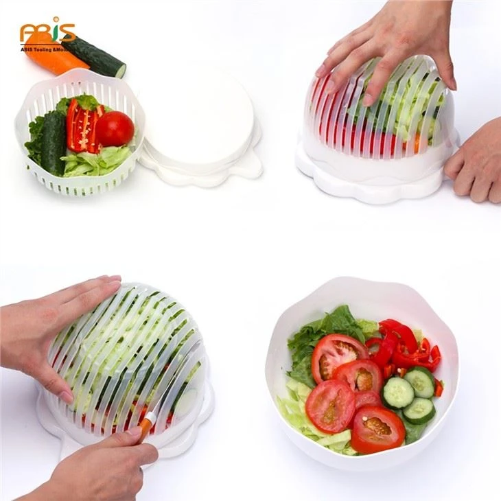 A Sectile Salad Bowl With Fruit Cutting